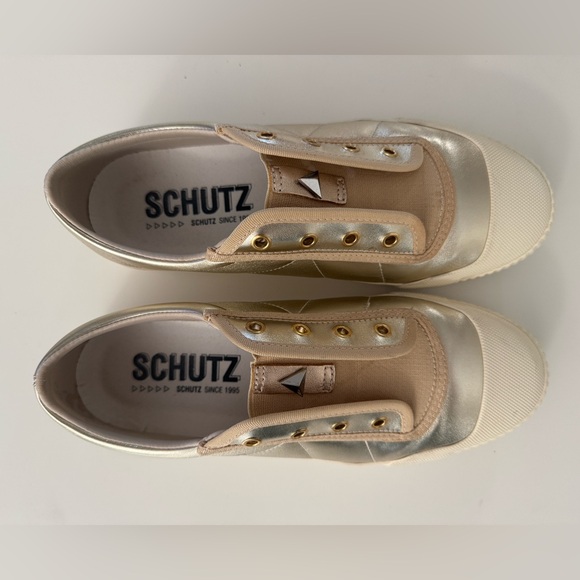 SCHUTZ GOLDEN SMASH SNEAKERS size 9 - Picture 1 of 4
